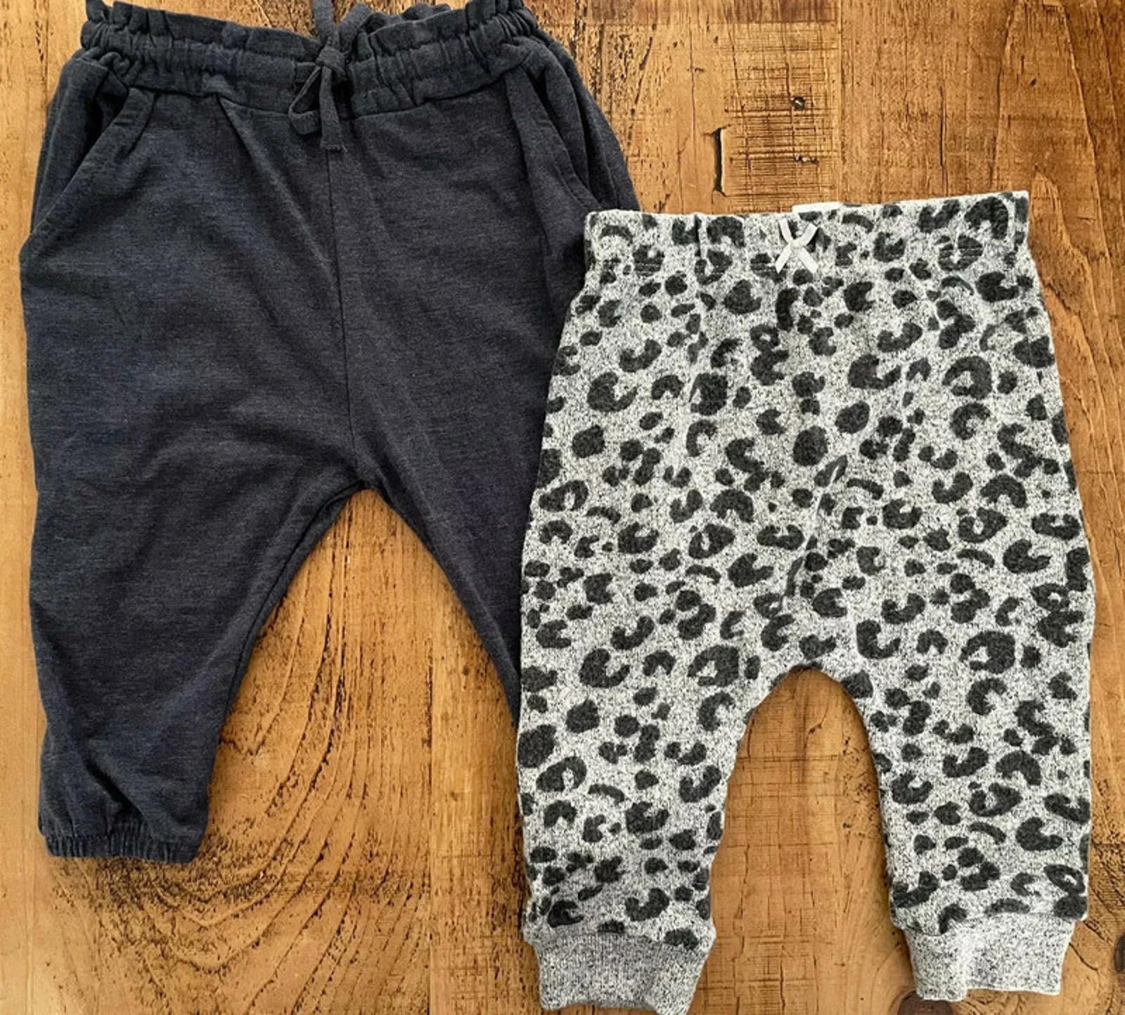 Baby Girl 3-6 months NEXT George 2 Pairs Soft Trousers Grey Animal Print (33 06)