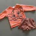 Baby Girl 12-18 months Disney Lion King 2 Piece Sweatshirt Shorts Outfit (21 10)