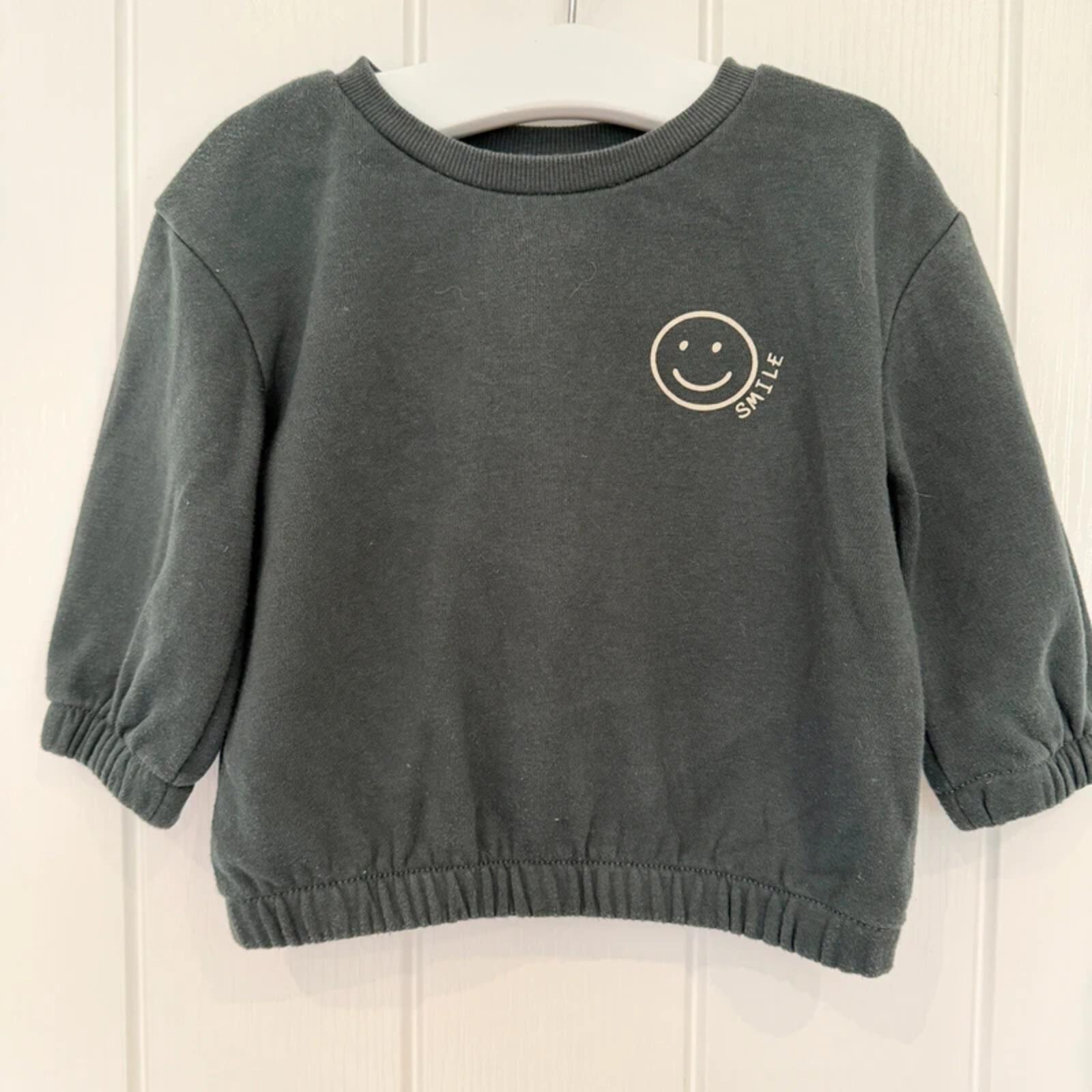 Baby Boy 9-12 months Primark Dark Green Smile Sweatshirt Pullover (48 10)