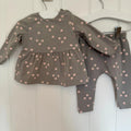 Baby Girl 3-6 months Next Sp Grey Pink Flower 2 Piece Outfit (61 08)