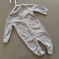Baby Girl 1 month 4.5 kg Mothercare Grey striped Babygrow with Rufles (34 33)