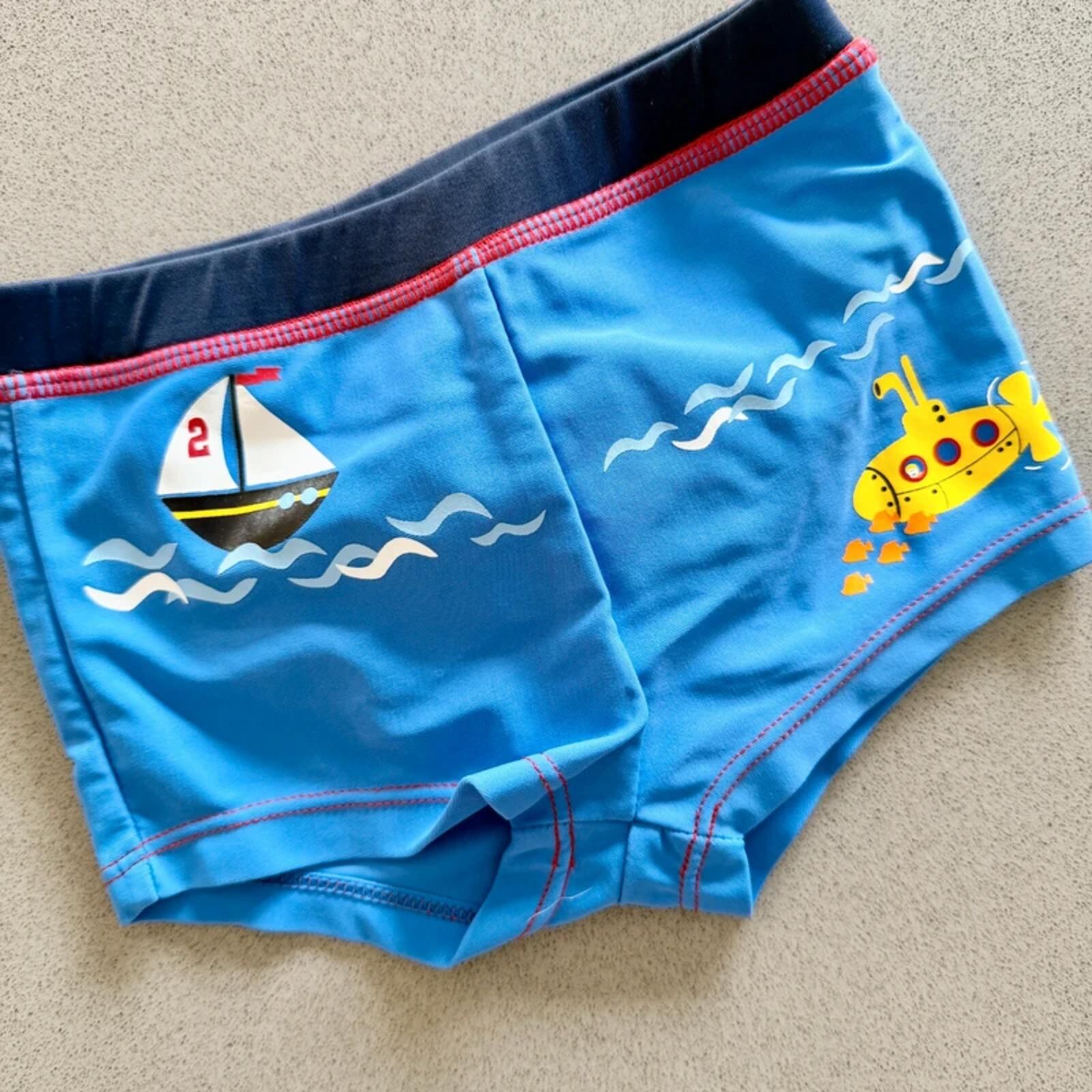 Baby Boy 9-12 months Blue Nautical Themed Swimming Trunks Bottoms (42 10)