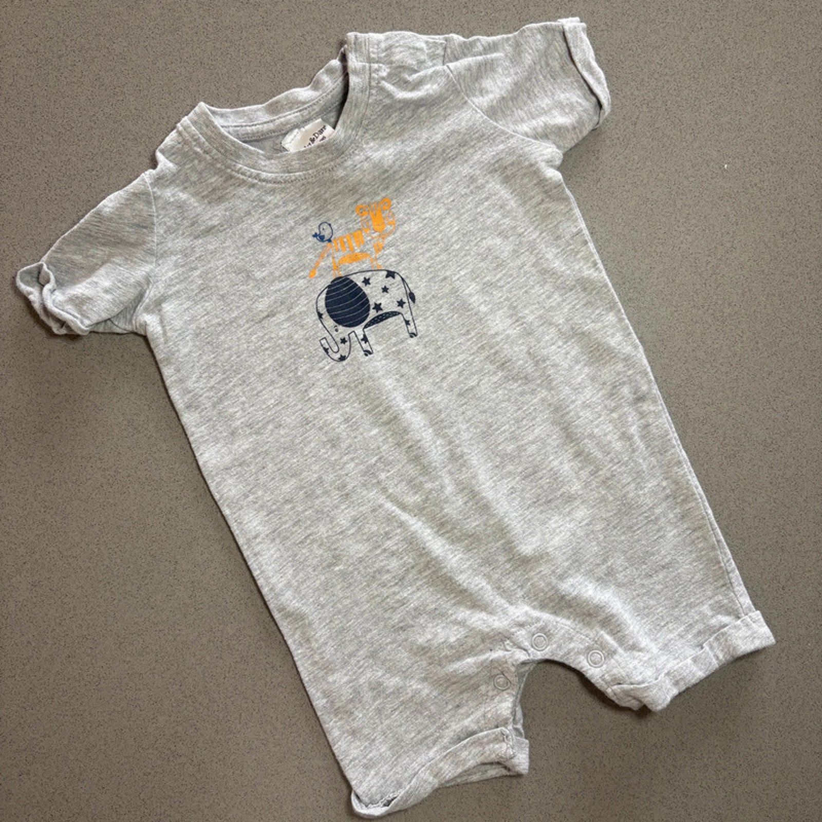 Baby Boy 0-3 months Lily & Dan Grey Short Sleeve Romper (39 09)
