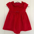 Baby Girl 0-3 months George Red Short Sleeve Velvet Collared Dress (42 03)