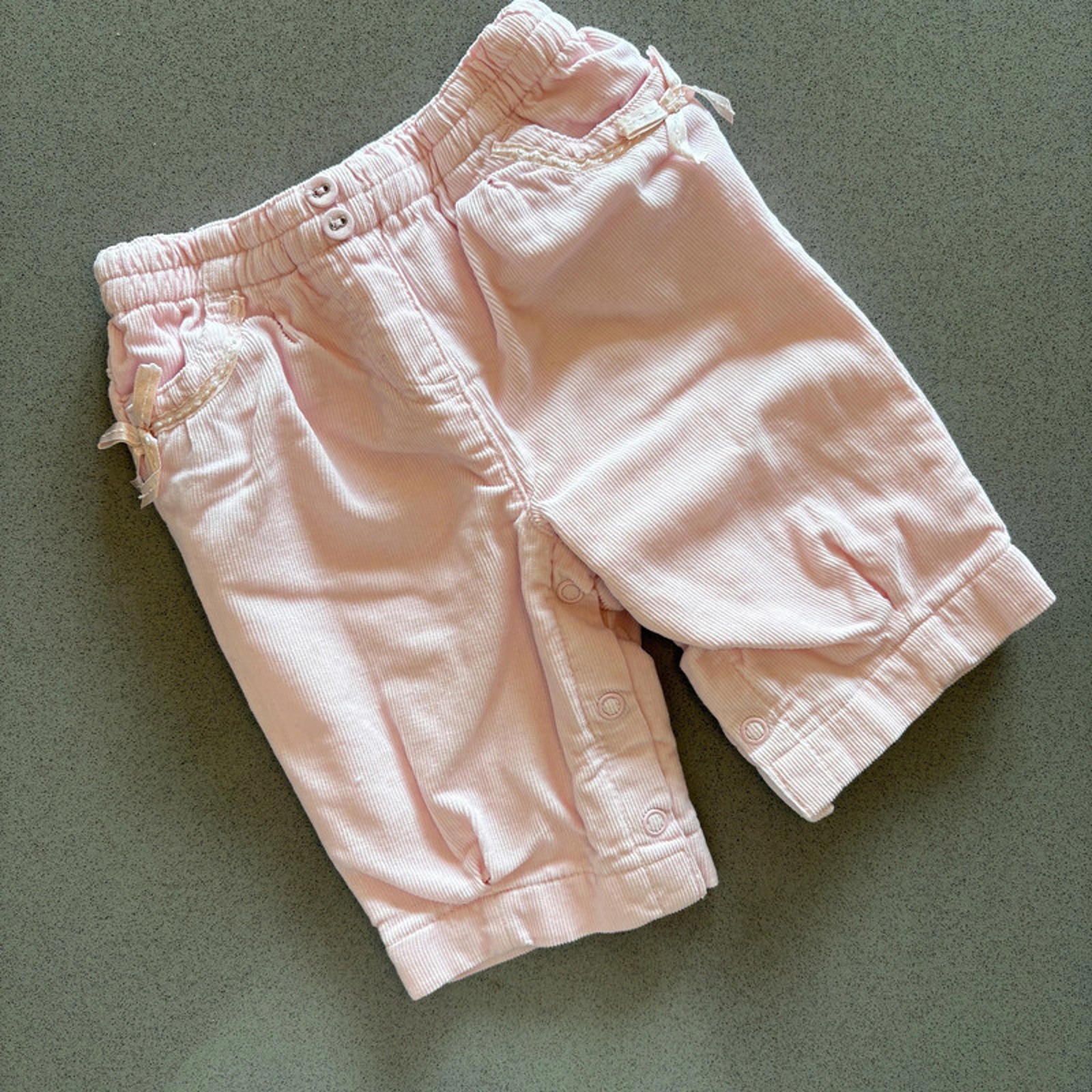 Baby Girl 0-3 months Next Light Pink Corduroy Trousers Ribbon Detail (38 30)