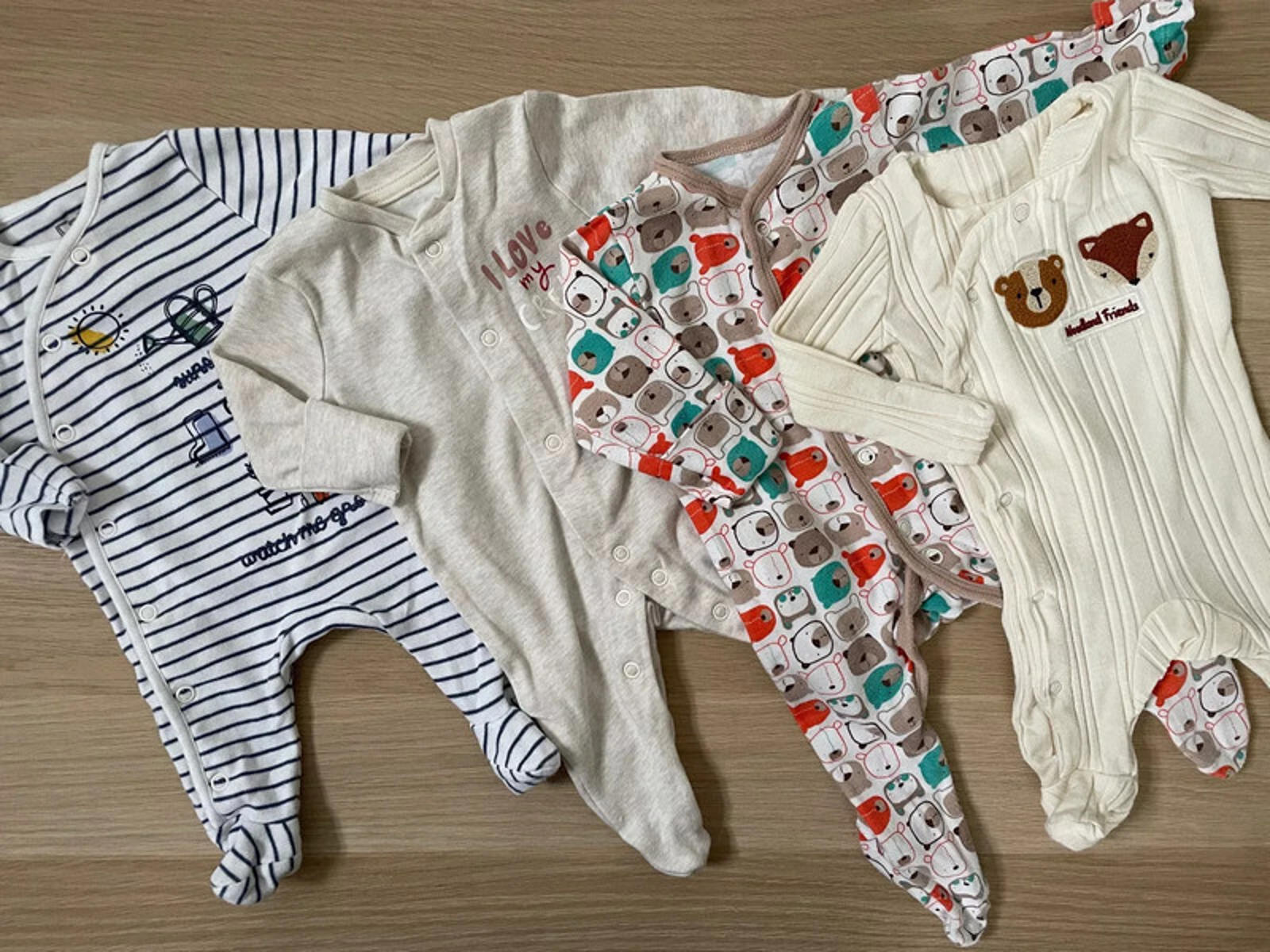Baby Boy Newborn Bundle 4 Sleepsuits Babygrows Mothercare Tu Primark F&F (42 18)