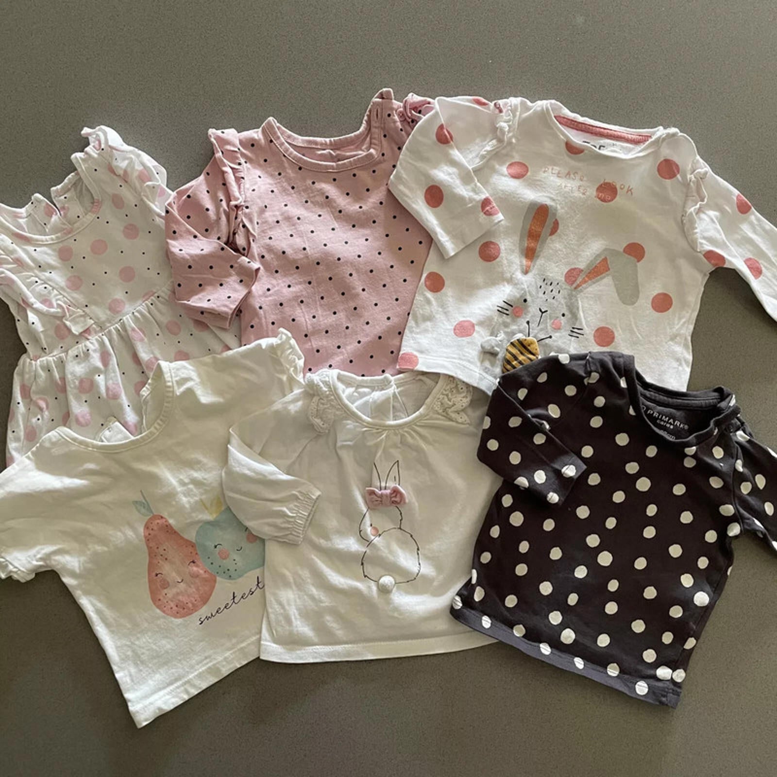 Baby Girl 0-3 months Bundle Leggings Jeans Tops Dress Matalan Primark (24 01)