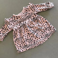 Baby Girl 0-3 months George Pink Long Sleeve Animal Print Dress Ruffles (31 18)