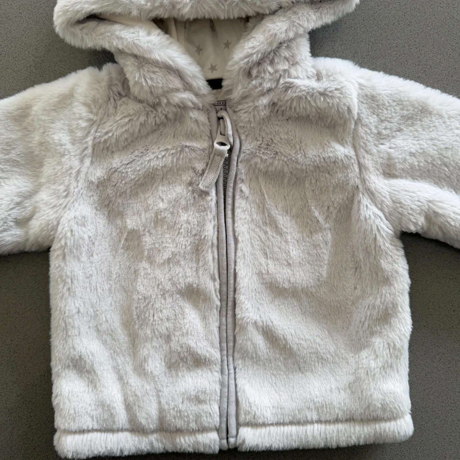Baby Girl 3-6 months Blue Zoo Hooded Faux Fur Lined Jacket (46 22)