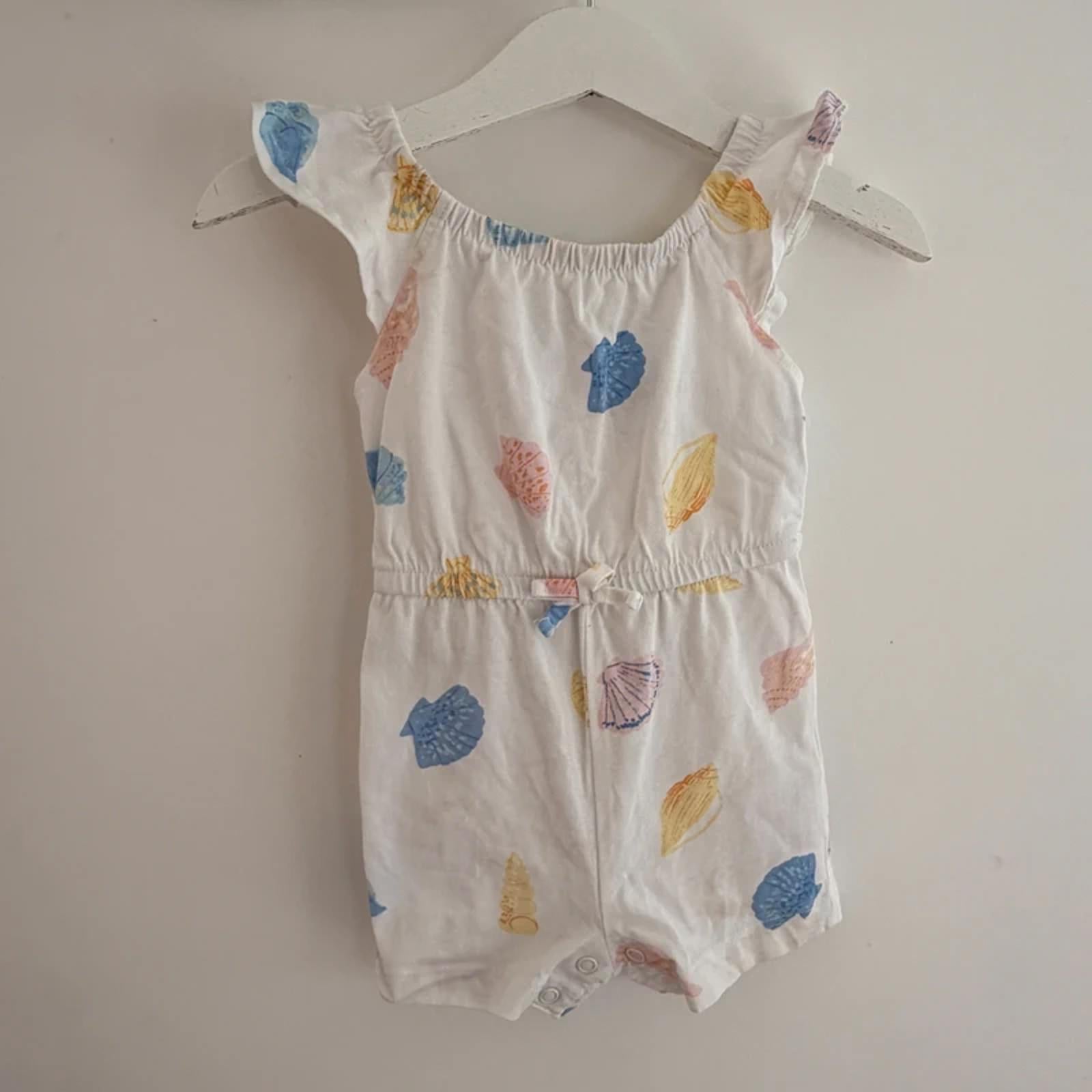 Baby Girl 3-6 months Primark White Short Shell Jumpsuit (55 30)