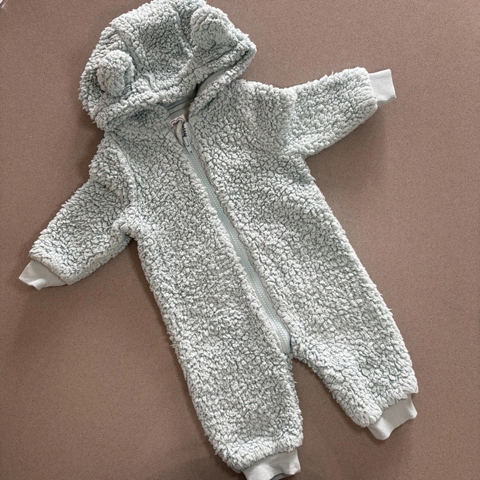 Baby Boy Girl Unisex 3-6 months Studio Turquoise  Fleece Pram Suit Hooded (4619)