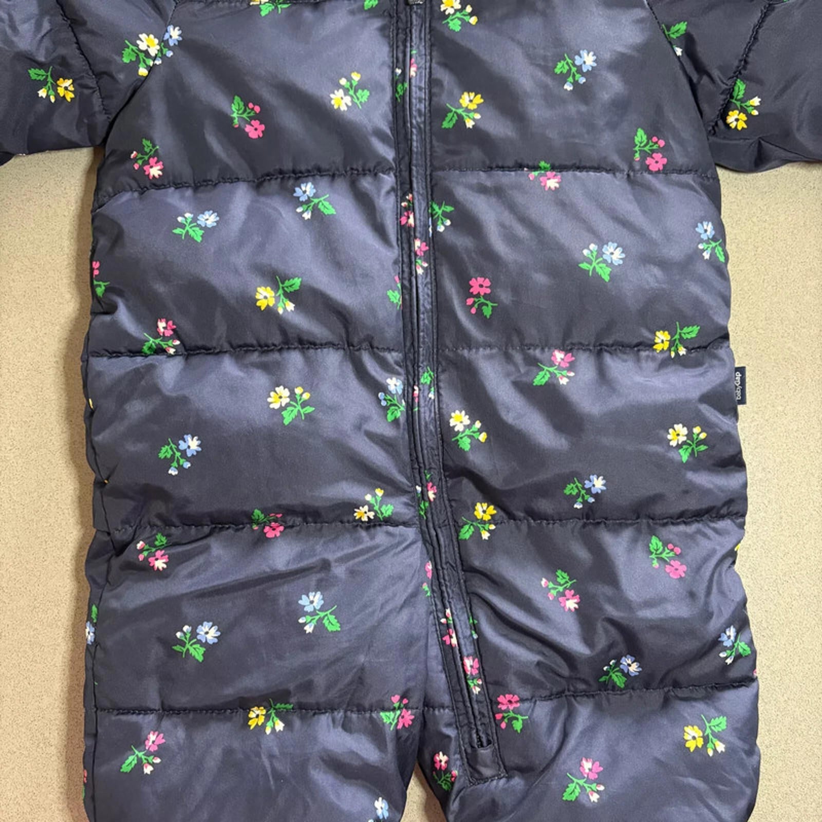 Baby Girl 0-6 months GAP Blue Floral Full Zip Hooded Snowsuit  (36 31)