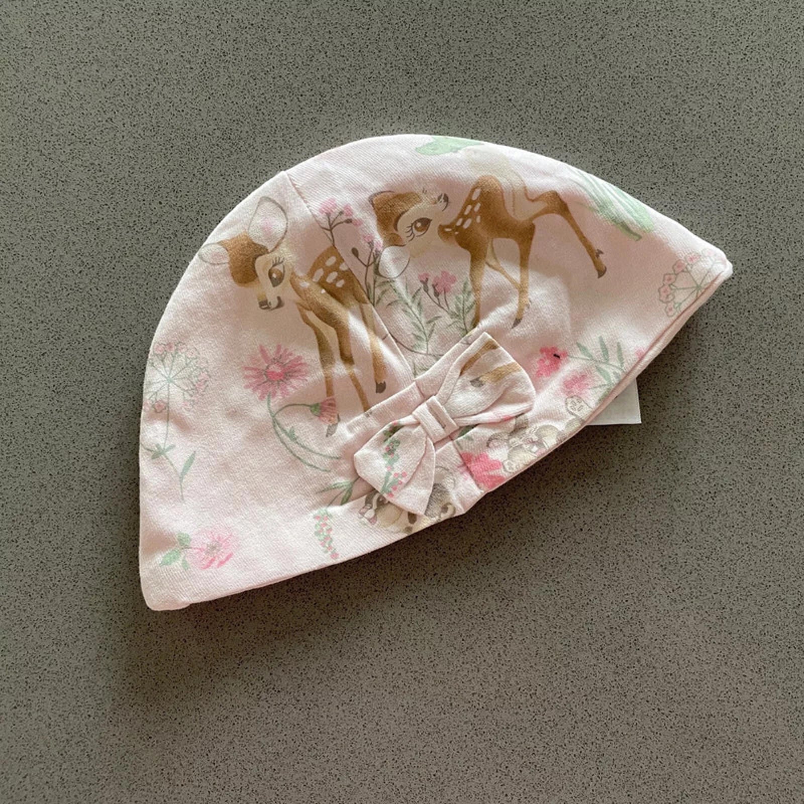 Baby Girl 3-6 months TU Disney Baby Bambi Pink Lined Beanie Hat with Bow (19 20)
