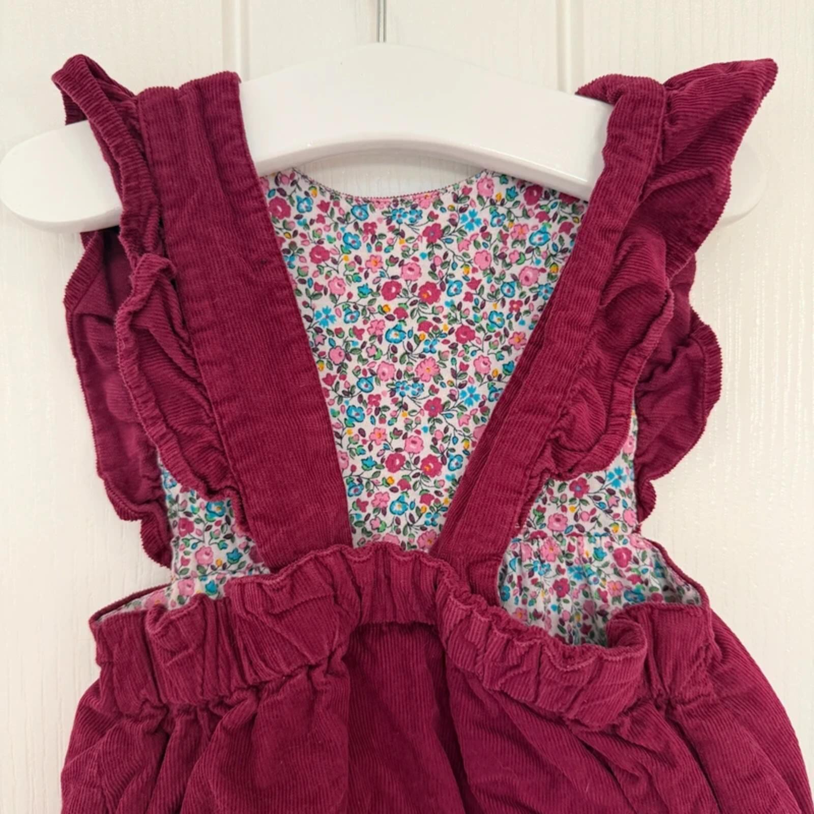 Baby Girl 6-12 months JoJo Maman Bebe Burgandy Corduroy Romper (60 26)