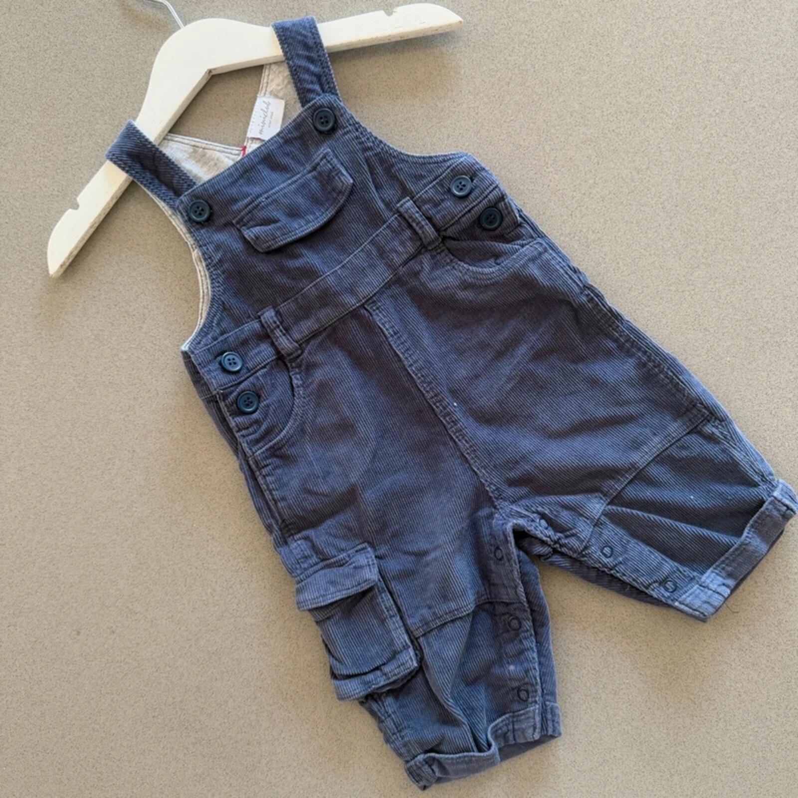 Baby Boy 0-3 months Mini Club Blue Corduroy Dungarees (52 29)