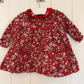 Baby Girl 3-6 months Nutmeg Red Needlecord Floral Collared Dress (47 24)