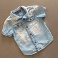 Baby Boy 9-12 months Primark Blue Denim Short Sleeve Collared Shirt (43 11)