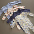 Baby Girl 0-3 months George 4 Sleepsuits Babygrows Animals Flowers Blue (22 17)