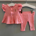 Baby Girl 1 month River Island 2 Piece Pink Ribbed Outfit (37 23)