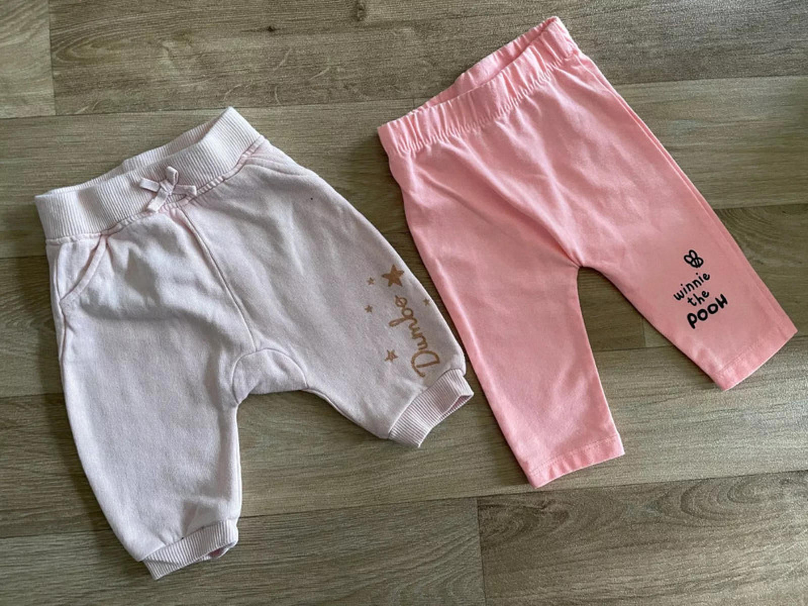 Baby Girl 0-3 months Disney Dumbo Pooh Bear Pink Leggings Joggers (34 24)