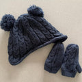 Baby Boy 12-24 Months M&Co Blue Cable Knit Fleece Lined Hat Mittens (22 35)