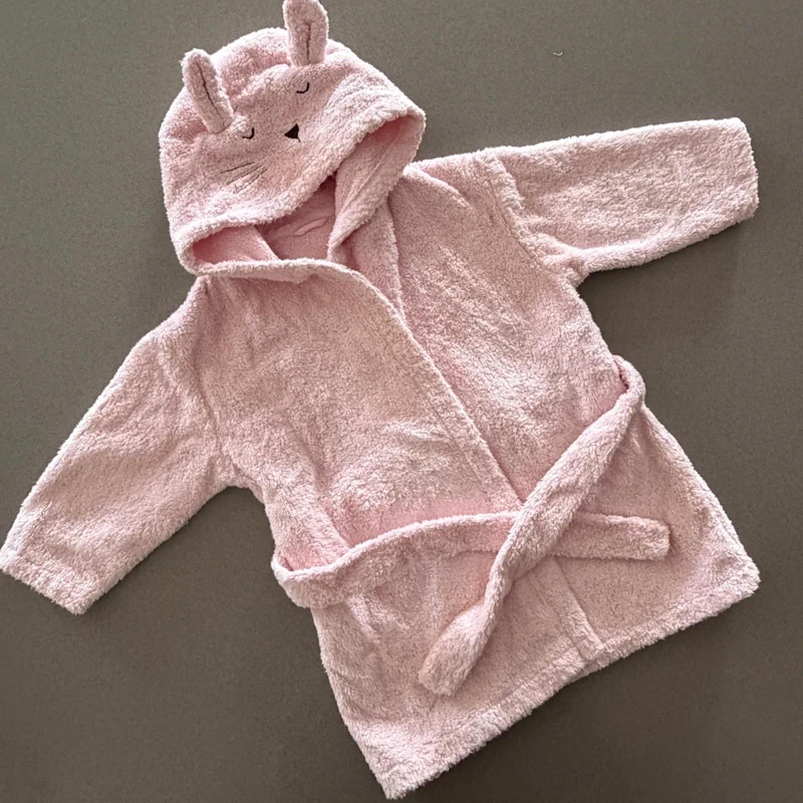 Baby Girl 6-9 months Marks and Spencer Pink Towelling Dressing Gown (59 27)