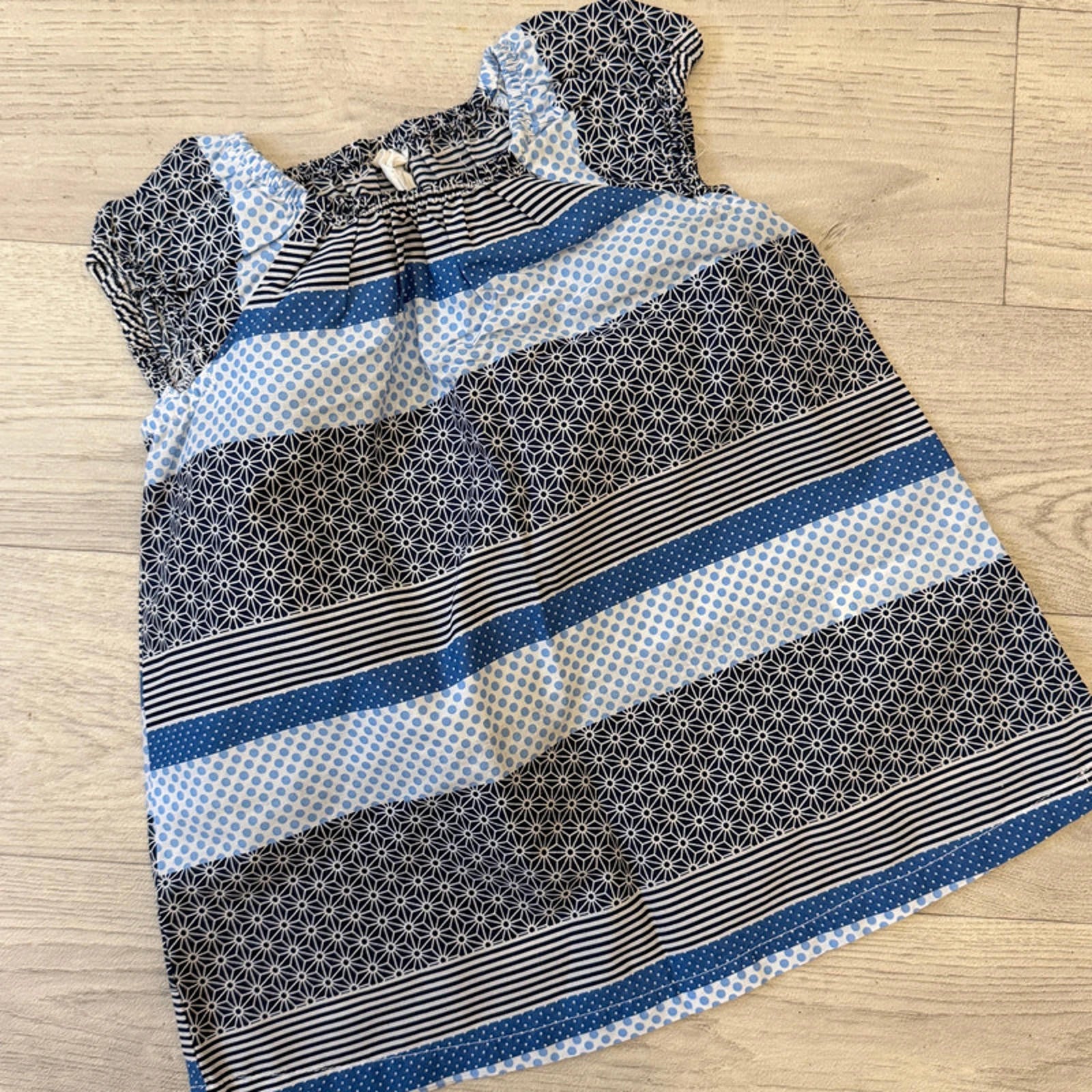 Baby Girl 4-6 months H&M Blue Short Sleeve Summer Dress (22 27)