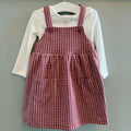 Baby Girl 9-12 months Primark Burgandy Checked Pinafore Dress Set BNWT (31 20)