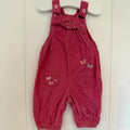 Baby Girl 3-6 months George Pink Corduroy Dungarees Embroidered (41 09)