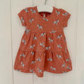 Baby Girl 3-6 months Primark Coral Zebra Short Sleeve Dress (23 28)