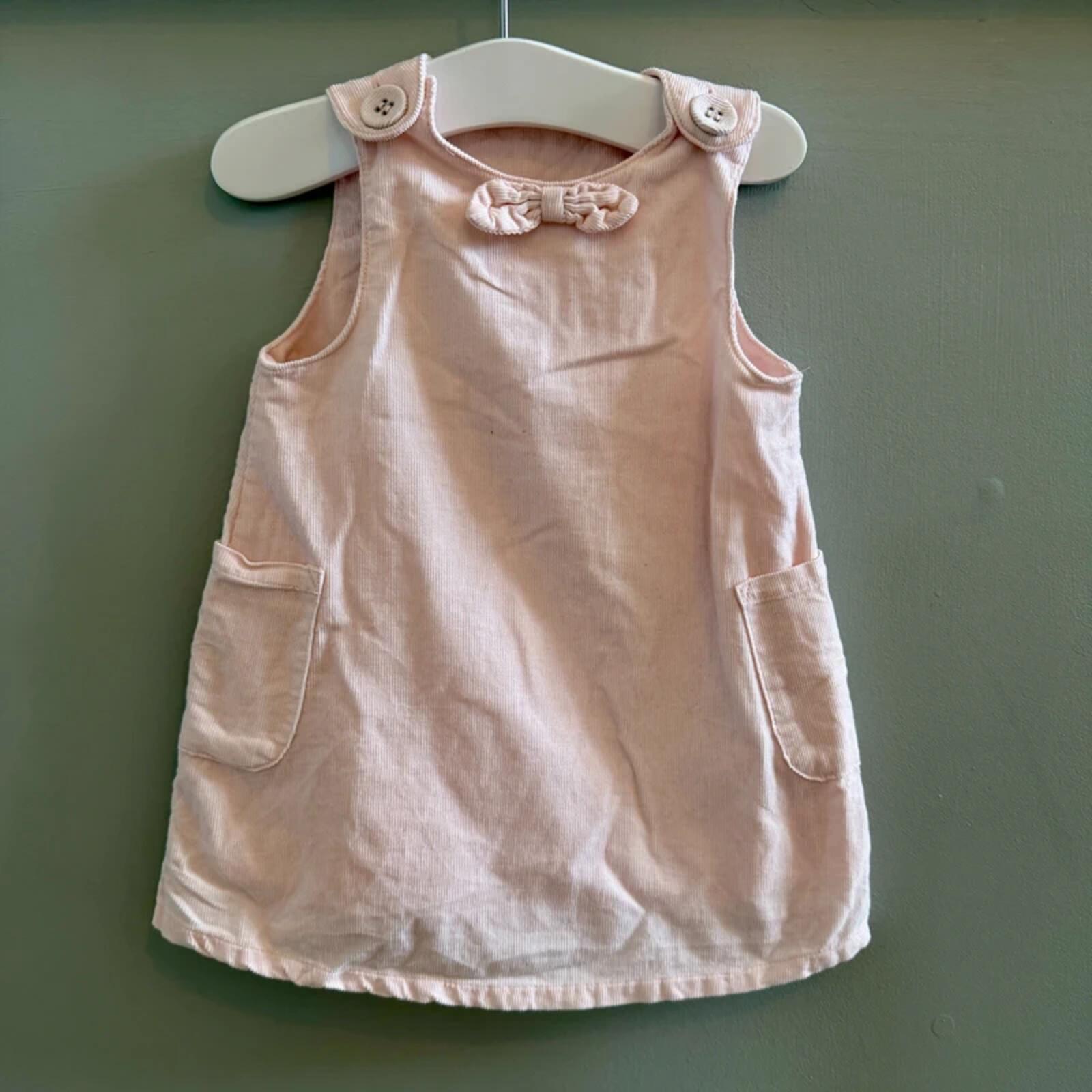 Baby Girl 3-6 months Mothercare Pink Corduroy Pinafore Dress with Bow (29 34)
