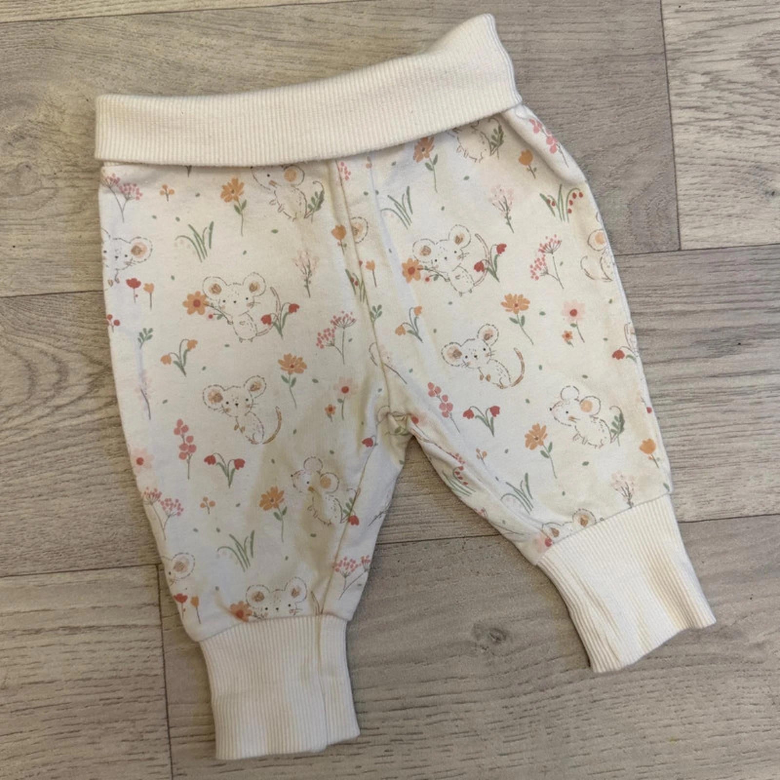 Baby Girl 1 month 4.5 kg Mothercare White Mouse Leggings (61 52)