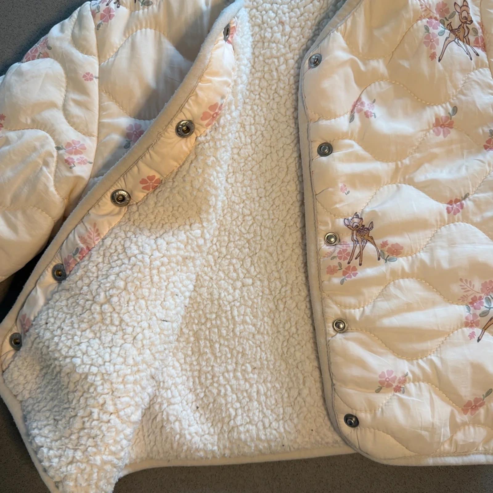 Baby Girl 18-24 months Disney Baby F&F Bambi Quilted Jacket Fleece Lined 59 19)