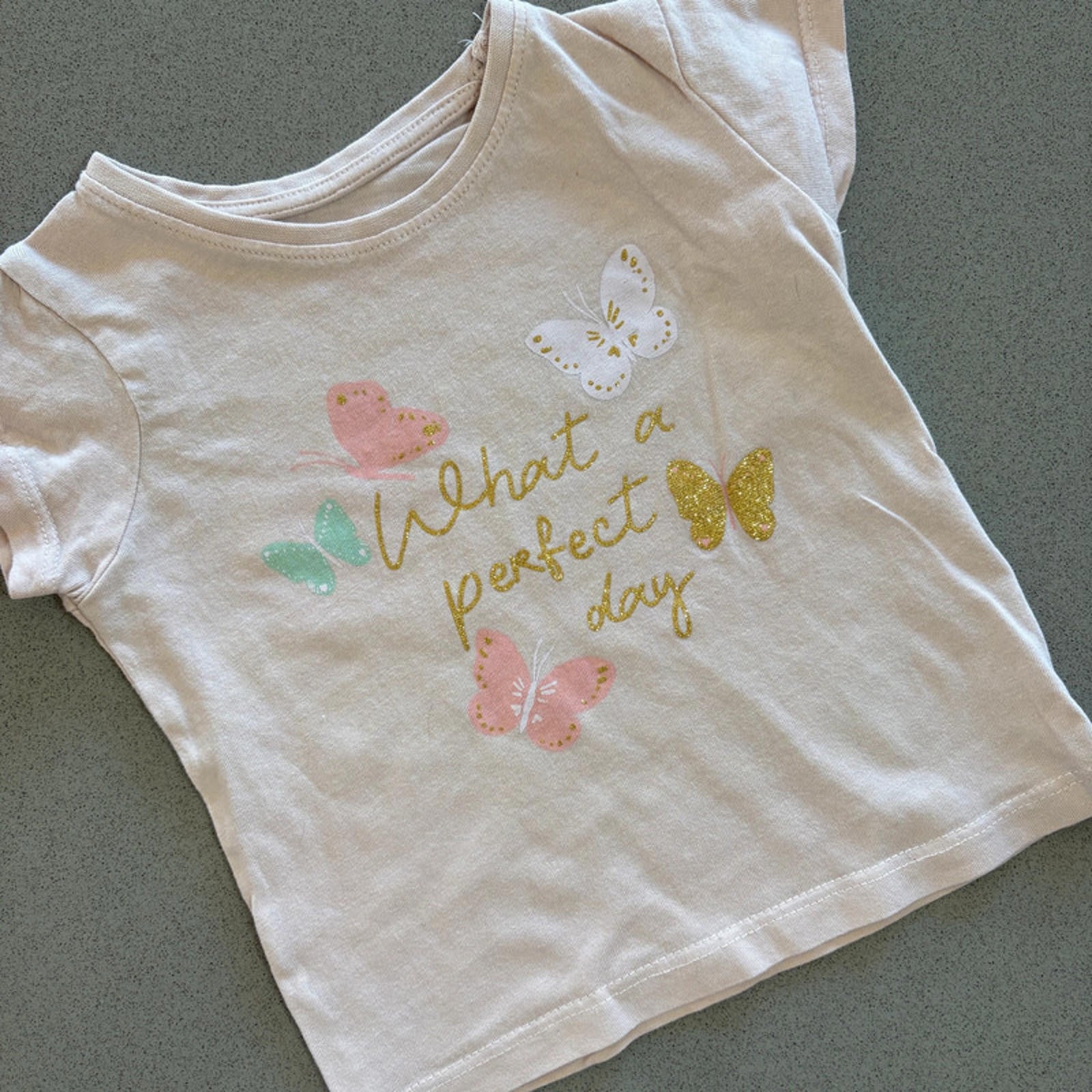 Baby Girl 9-12 months Primark What a Perfect Day Short Sleeve T-shirt (51 09)