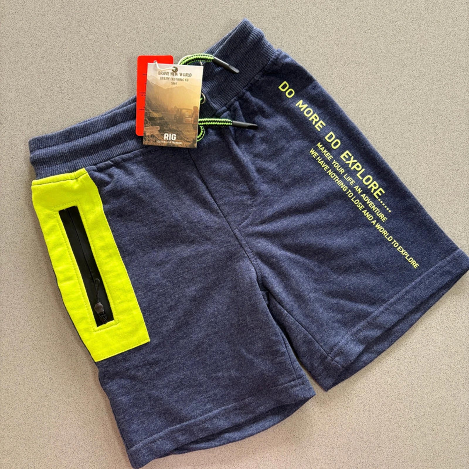 Boy age 5-6 years RIG Utility Clothing Blue Jersey Shorts Pockets BNWT(23 09)
