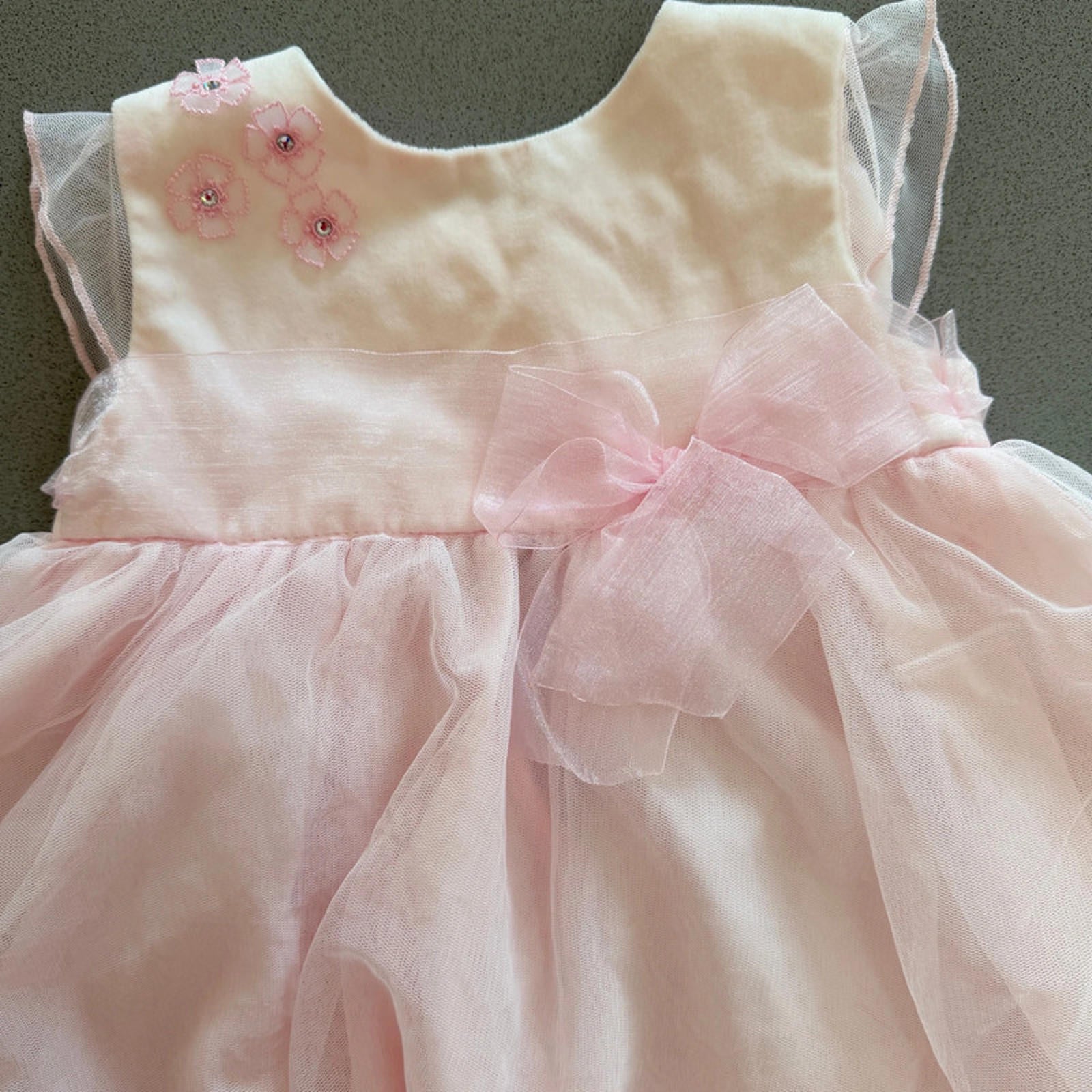 Baby Girl 3-6 months George Pink Occasion Party Dress with Tulle & Bow (61 78)