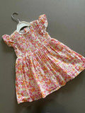 Baby Girl 12-18 months Primark Floral Summer Dress Smocked  Cap Sleeve (26 29)