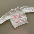 Baby Girl 0-3 months Primark Grey Pink bunny Pullover Jumper with bow (35 04)