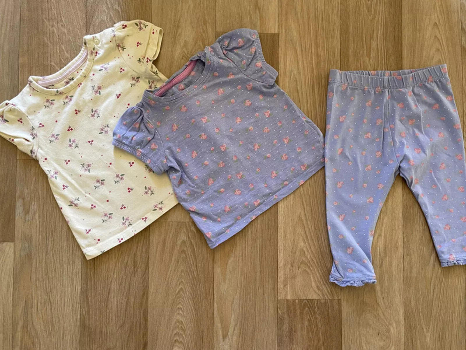 Baby Girl 3-6 months Mothercare Lilac Yellow Floral  Tops & Leggings (50 19)