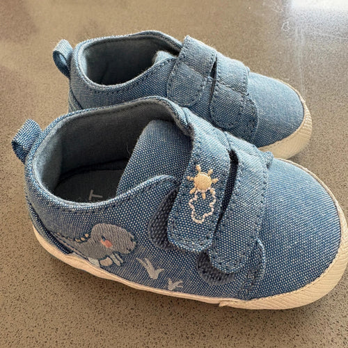Baby Boy 3-6 months Next 2 Pairs Blue Pre-Walkers Pram Shoes (42 33)