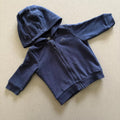 Baby Boy 0-3 months F&F Blue Full Zip Hoodie with Small Dinosaur Motif (32 04)