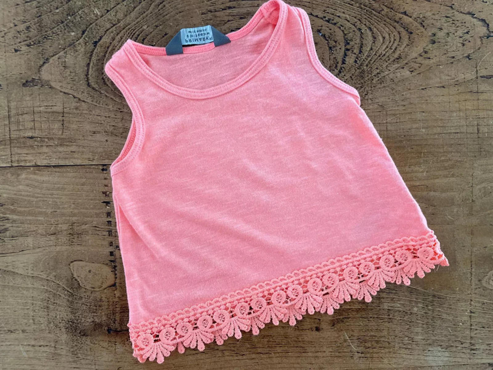 Baby Girl 0-3 months Primark Orange Summer Sleeveless Vest Top (45 04)