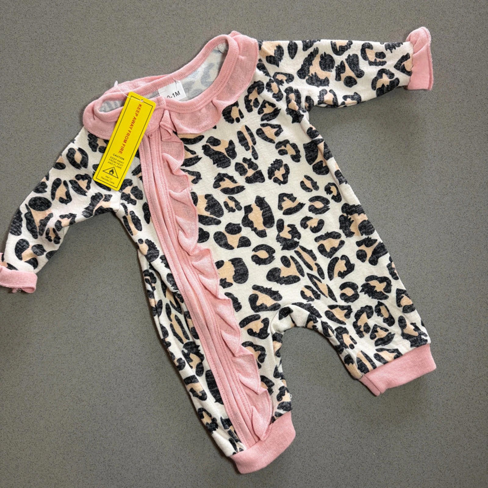 Baby Girl 1 month Shein Animal Print Romper with Ruffles BNWT (19 30)