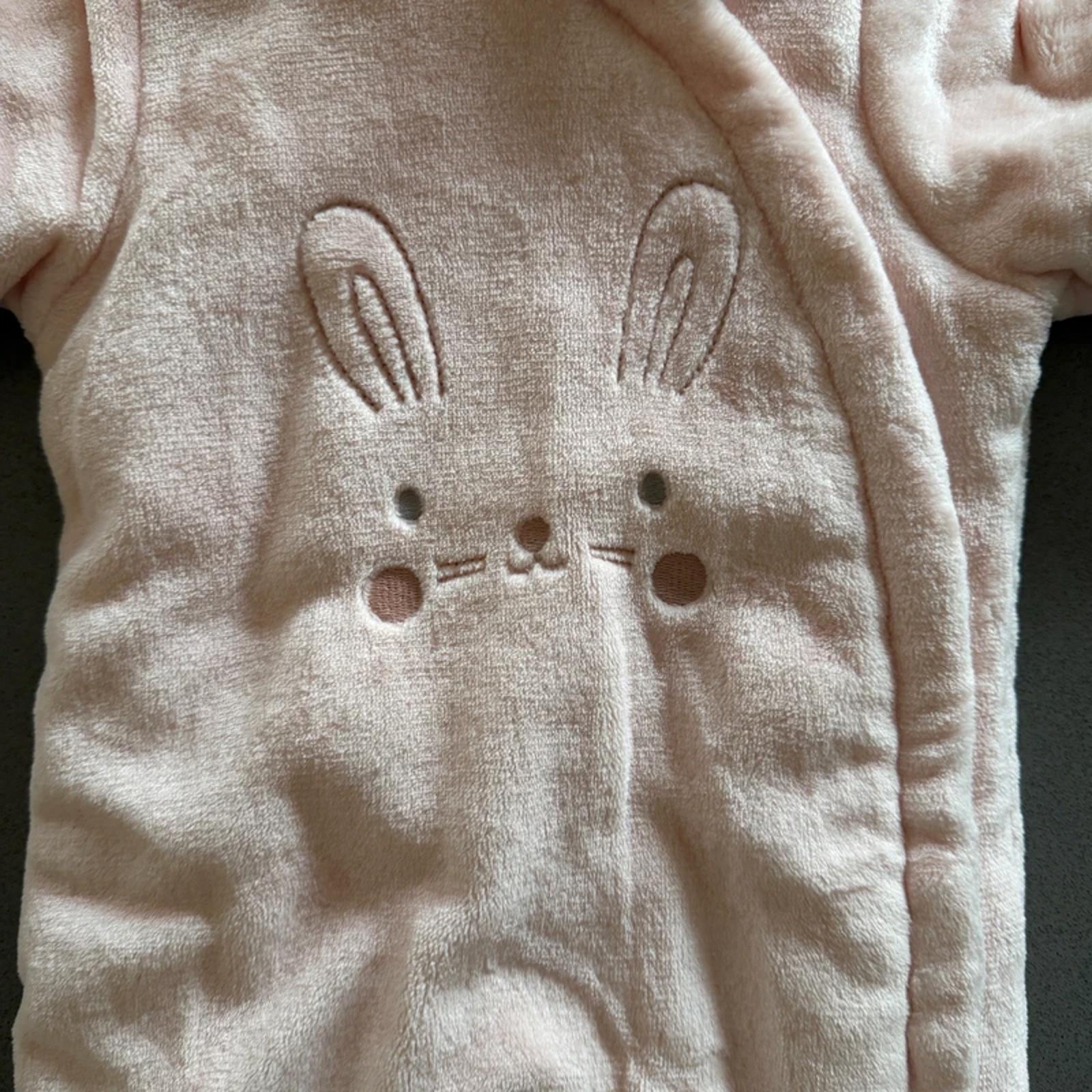 Baby Girl 3-6 months Mothercare Pink Furry Bunny Hooded Snowsuit BNWT (38 28)