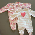 Baby Girl 0-3 months Blue Zoo 2 Pink White Footless Sleepsuits Rompers (36 08)