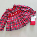 Baby Girl 0-3 months Nutmeg Red Checked Collared Dress & Tights Set BNWT (52 09)