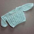 Baby Girl 0-3 months Hand Knitted Pullover Jumper Turquoise (50 27)