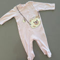 Baby Girl 3-6 months River Island Mini Pink Bear Handbag Babygrow (60 62)