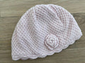 Baby Girl 6-12 months Next Pink Textured Fully Lined Beanie with Flower (22 29)