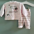 Baby Girl Newborn Boboli 2 Piece Velour Outfit You Are My Universe (33 25)